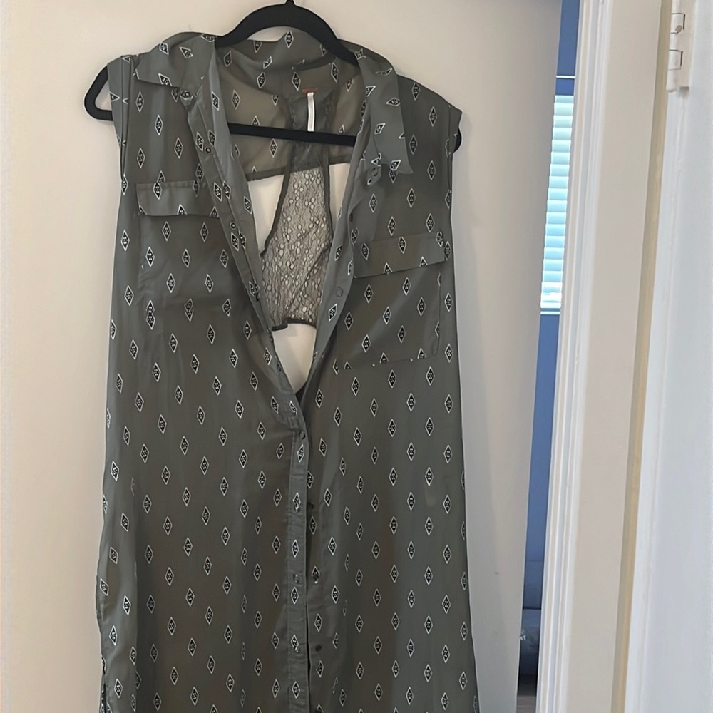 Free people! Either wear over shirt with jeans or a slip dress under